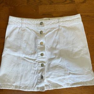 White denim mini skirt
